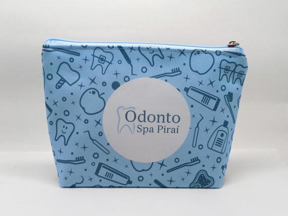 Necessaire Odontologia Modelo 18cm com Marca D'água Azul
