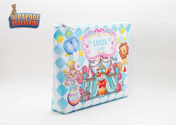 Necessaire Circo Azul Aquarela