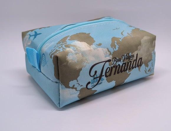 Mini Necessaire Box Mapa Mundi