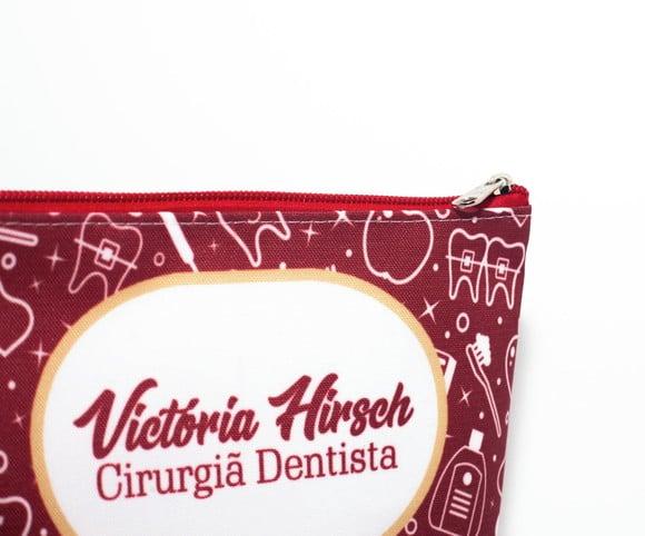 Necessaire Comercial Odontologia Modelo 18cm Vermelha