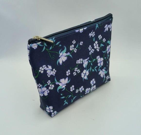 Necessaire Floral Azul 001 com Gravação no Puxador