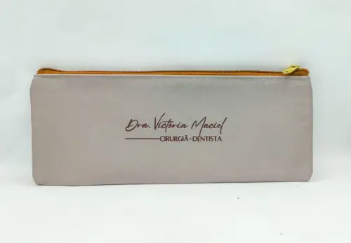 Carteira Odontologia ou Dentista 25 cm x 9cm Bege Acinzenta