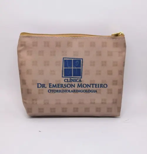 Necessaire Comercial Odontologia 18cm Mod Branca com Bege
