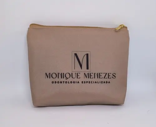 Necessaire Comercial Odontologia 18cm Mod Branca com Bege