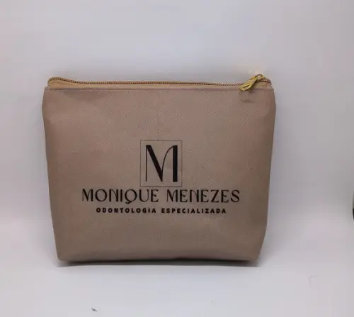 Necessaire Comercial Odontologia 18cm Mod Branca com Bege