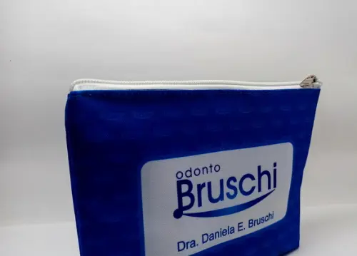 Necessaire Odontologia Modelo 18cm com Marca Dágua Azul