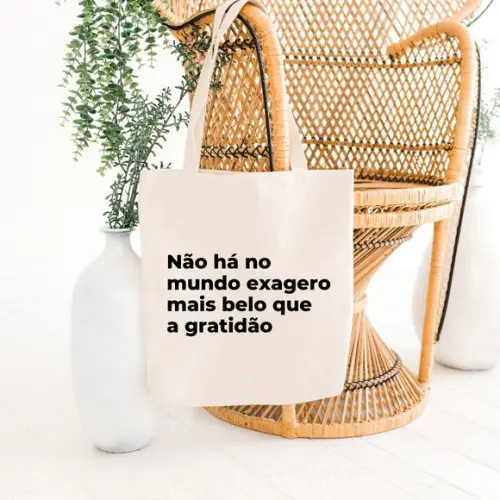 Sacola Algodão Cru 30x40 - Pensamentos
