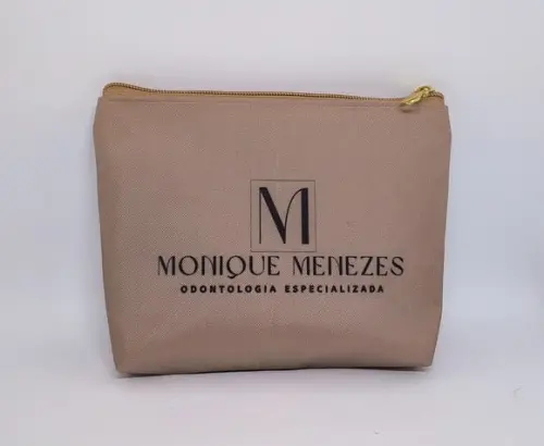 Necessaire Comercial Odontologia 18cm Mod Branca com Bege