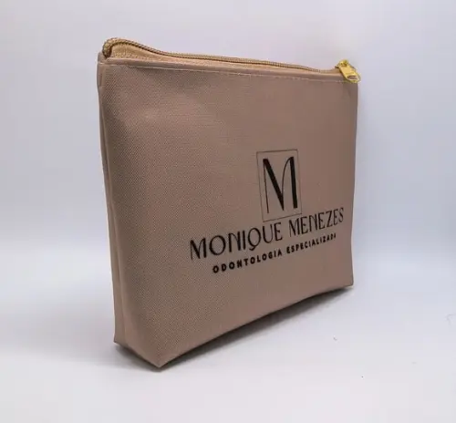 Necessaire Comercial Odontologia 18cm Mod Branca com Bege