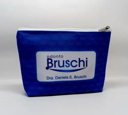 Necessaire Odontologia Modelo 18cm com Marca Dágua Azul