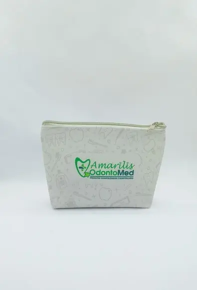 Necessaire Tema Odontologia com 22 cm Cinza 001