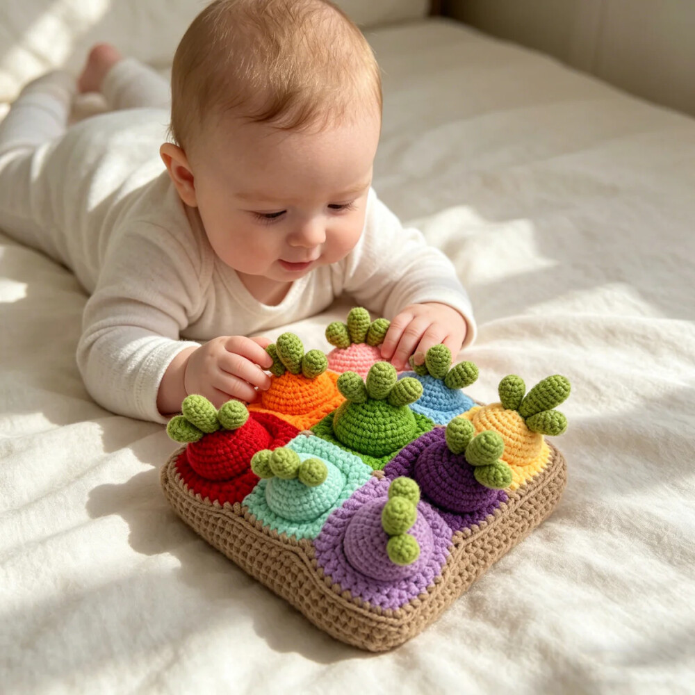 Brinquedo sensorial de crochê (amigurumi),