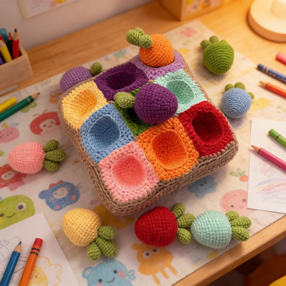 Brinquedo sensorial de crochê (amigurumi),