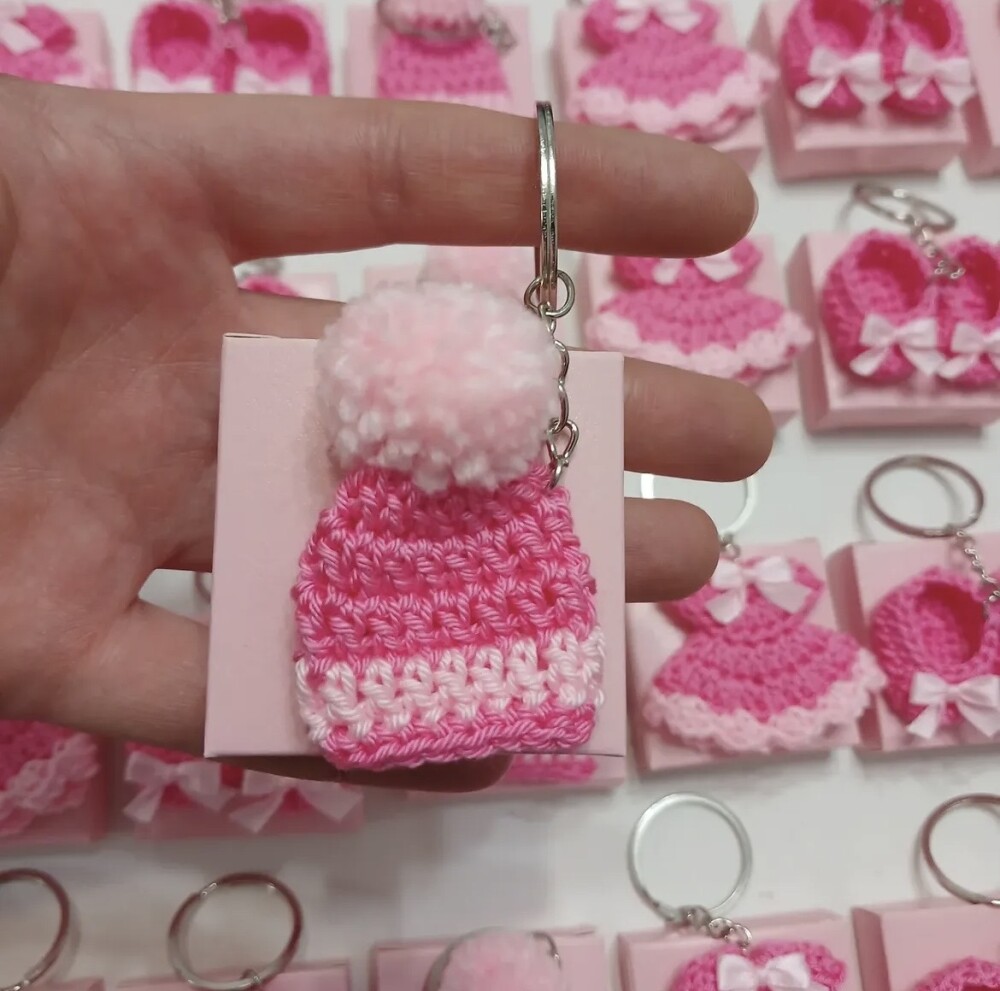 Kit chaveirinho lembrancinha maternidade em crochê/ vestidinhos/
