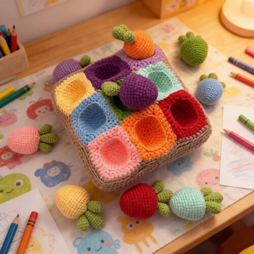Brinquedo sensorial de crochê (amigurumi),