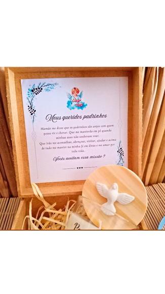 Caixa Convite para Madrinha/padrinho Batizado, Consagração