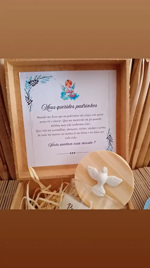 Caixa Convite para Madrinha/padrinho Batizado, Consagração
