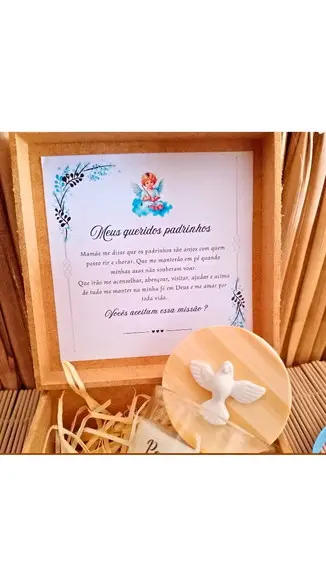 Caixa Convite para Madrinha/padrinho Batizado, Consagração