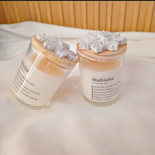 Vela Perfumada 50g com Divino Espírito Santo ou Mini Terço