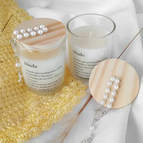 Vela Perfumada 50g com Divino Espírito Santo ou Mini Terço