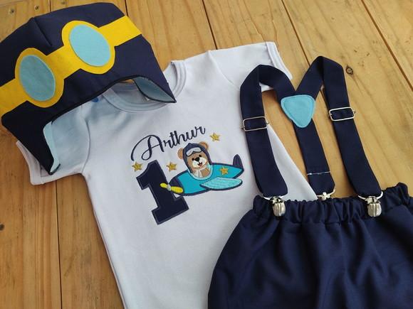 Roupa Urso Aviador!