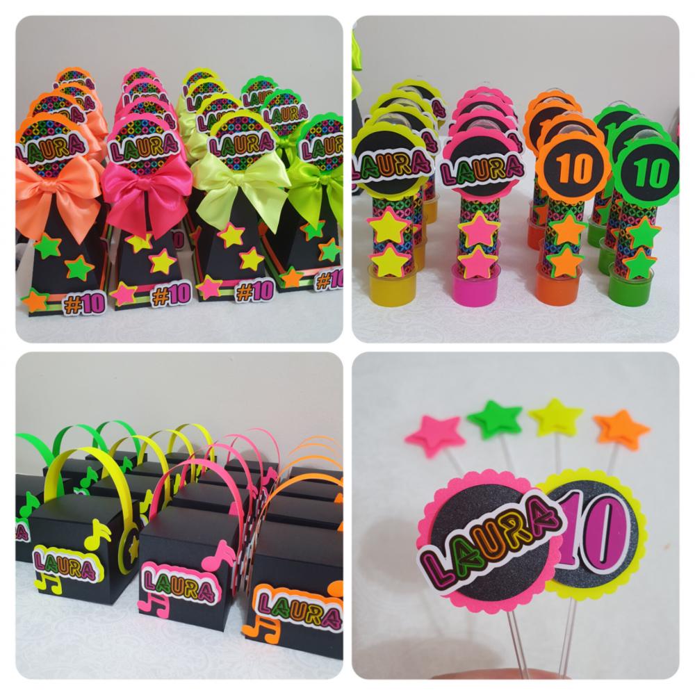 Kit Festa 01 - Neon | 30 Itens Semi Luxo + Brinde