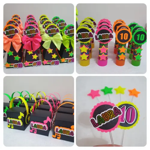 Kit Festa 01 - Neon | 30 Itens Semi Luxo + Brinde