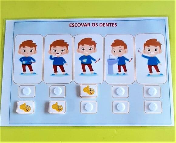 ´prancha Rotina Escovar os Dentes