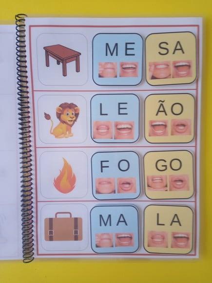 Palavras dissilabas com método fonovisuoarticulatorio