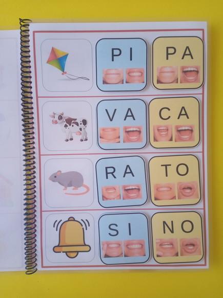 Palavras dissilabas com método fonovisuoarticulatorio