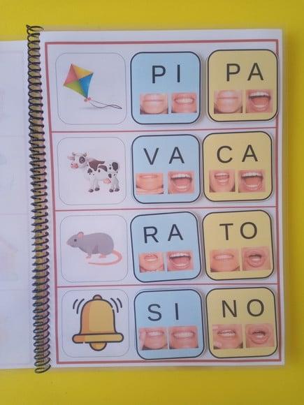 Palavras dissilabas com método fonovisuoarticulatorio
