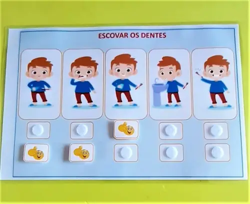 ´prancha Rotina Escovar os Dentes