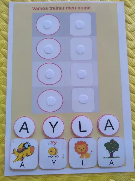 Aprendendo o Nome Pareamento Letra e Figura