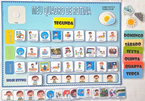 Quadro de Rotina A3 com Emoções e Tempo