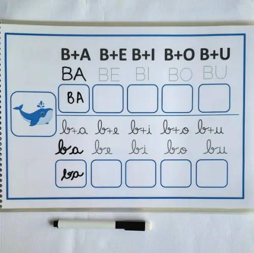 Treino Caligrafico das Famílias Silábicas