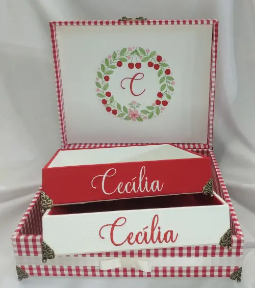 Kit Maternidade Personalizado - Caixa + 2 Bandejas