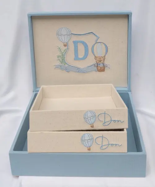 Kit Maternidade Personalizado - Caixa + 2 Bandejas
