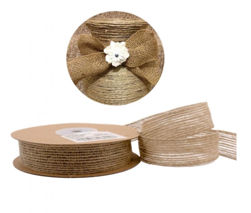 Fita de Juta Natural 1cm x 10mt artesanato presente Artesanato