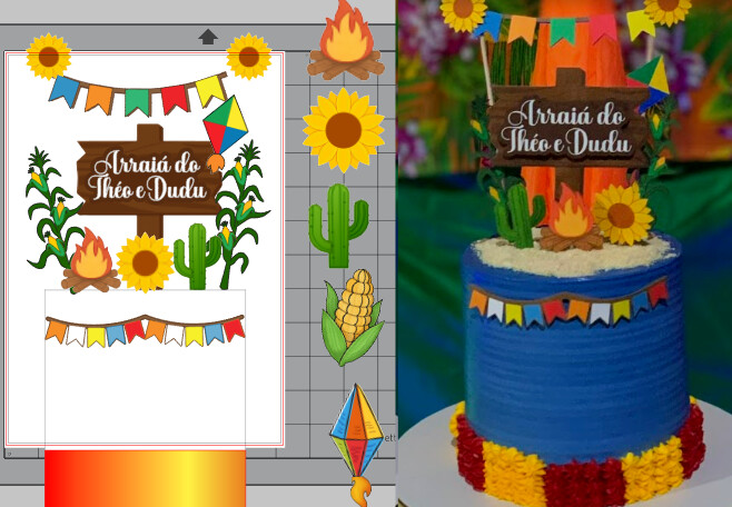 TOPO DE BOLO | FESTA JUNINA | ARQUIVO DE CORTE