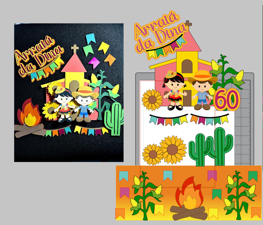 TOPO DE BOLO | FESTA JUNINA | ARQUIVO DE CORTE