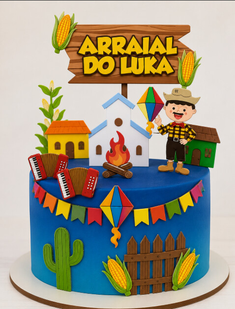 TOPO DE BOLO | FESTA JUNINA | ARQUIVO DE CORTE