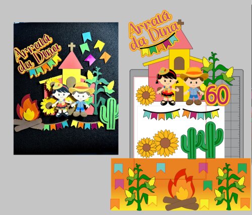 TOPO DE BOLO | FESTA JUNINA | ARQUIVO DE CORTE