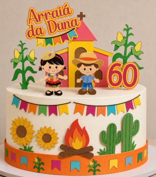 TOPO DE BOLO | FESTA JUNINA | ARQUIVO DE CORTE