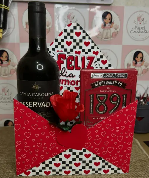 Caixa envelope dia dos namorados