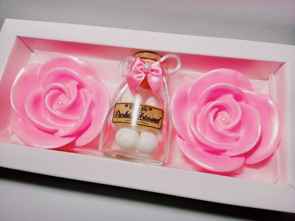 Kit Presente de Aniversário, Pote de Pérolas com Sabonetes