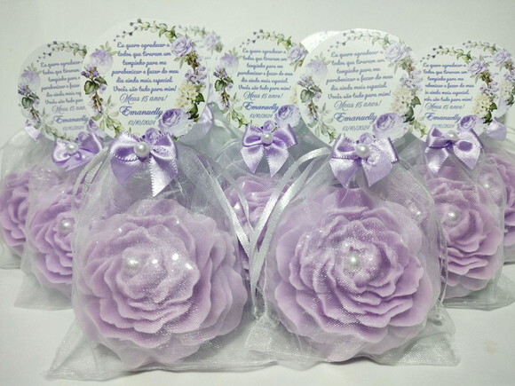 Lembrancinha 15 Anos Sabonete Flor Peônia Perfumado