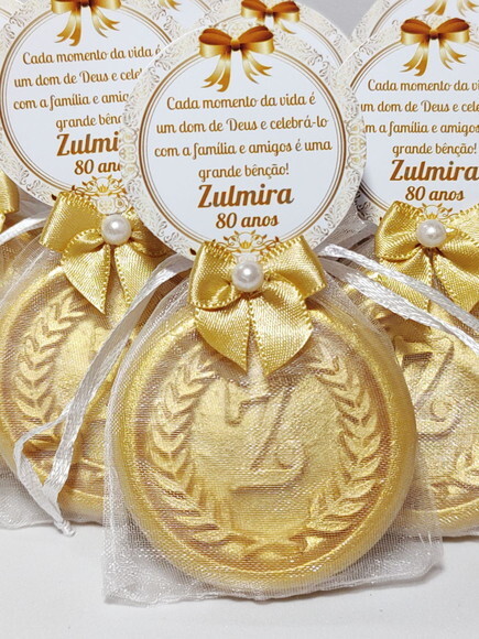 Lembrancinha 80 Anos, Sabonete Letra Inicial Personalizada