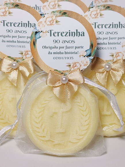 Lembrancinha 90 Anos, Sabonete Letra Inicial Personalizada