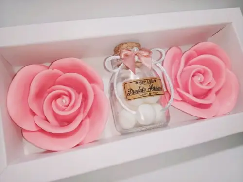 Kit Presente de Aniversário, Pote de Pérolas com Sabonetes