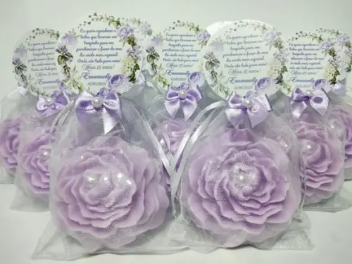 Lembrancinha 15 Anos Sabonete Flor Peônia Perfumado